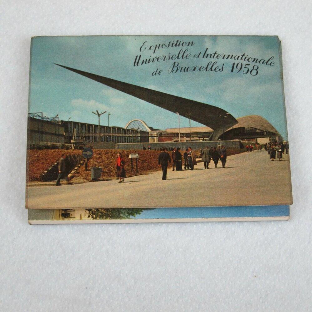 Vintage 1958 Brussells World Fair 10 Foldout Postcards Unposted Souvenir RARE